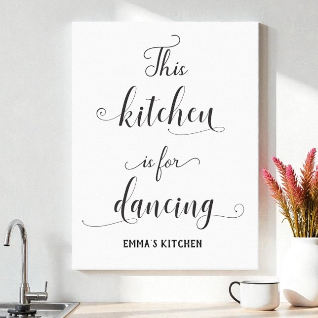 Black White Kitchen Quote Calligraphy  Acrylic Print (Creator Uploaded)