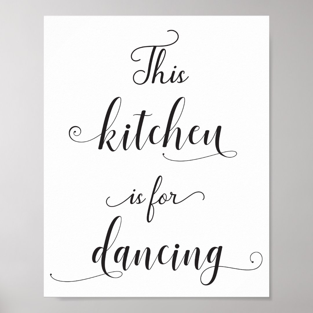 Black White Kitchen Quote Typography Poster Zazzle
