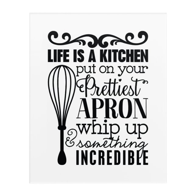 Black white kitchen word art wall art (Front)