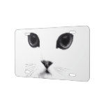 Black White Kitty Cat Face License Plate at Zazzle