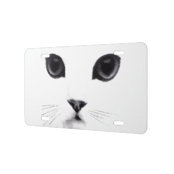 Black White Kitty Cat Face License Plate by PattiJAdkins at Zazzle