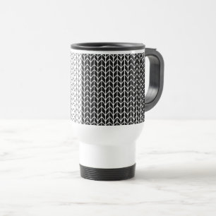 BLACK & WHITE KNIT Travel Mug