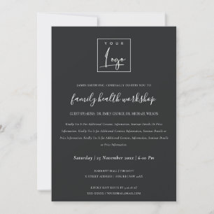 BLACK &  WHITE KRAFT YOUR LOGO WORKSHOP GALA EVENT INVITATION