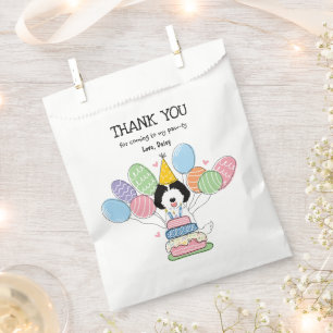 Black White Labradoodle Birthday Party Favor Bag