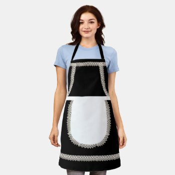 Black | White Lace French Maid Costume Apron by TrendyKitchens at Zazzle