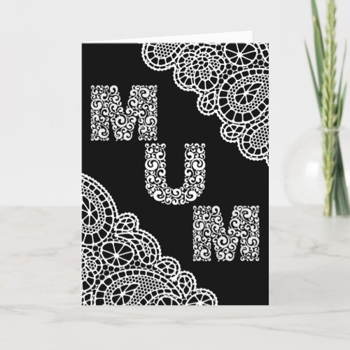 Black  White Lace Mothers Day Card