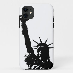 Black & White Lady Liberty Silhouette iPhone 11 Case