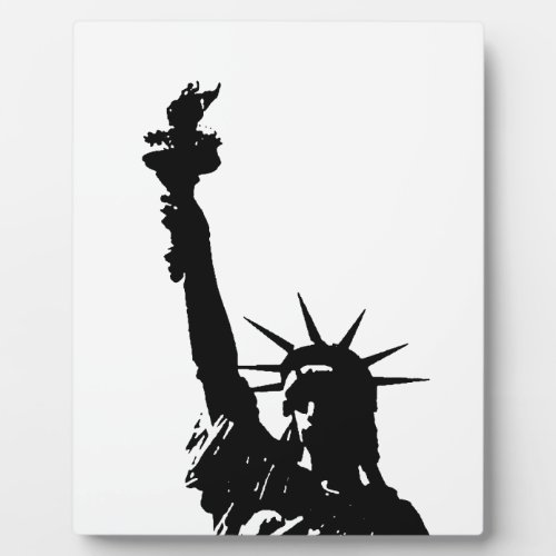 Black  White Lady Liberty Silhouette Plaque