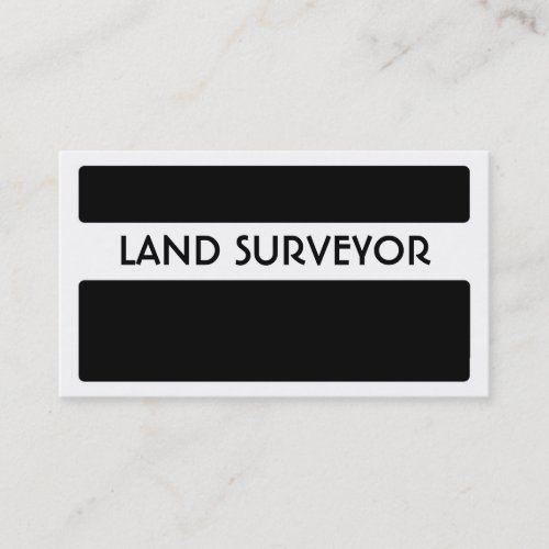 Black white land surveyor simple business cards