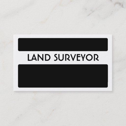Customizable Black white land surveyor simple business cards