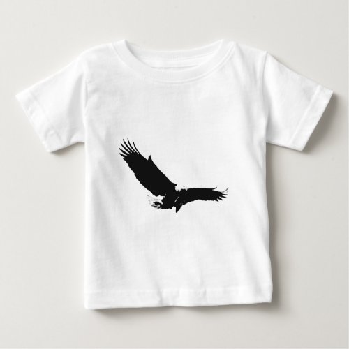 Black  White Landing Eagle Baby T_Shirt