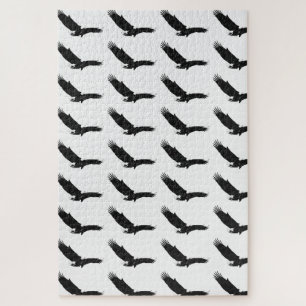 Black & White Landing Eagle Jigsaw Puzzle