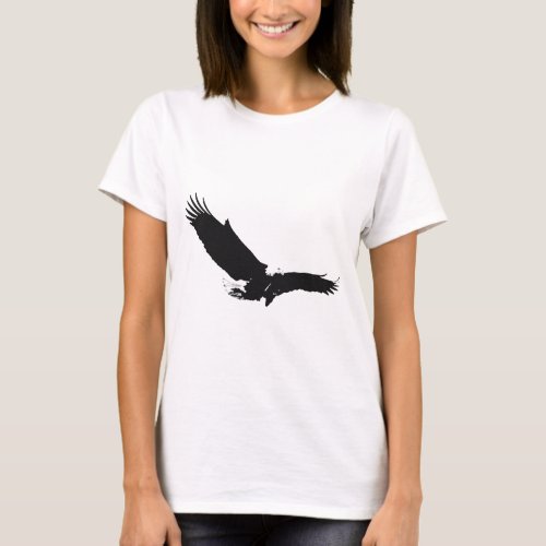 Black  White Landing Eagle T_Shirt