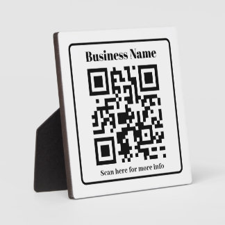 Black & White Landscaping QR Code Sign Plaque