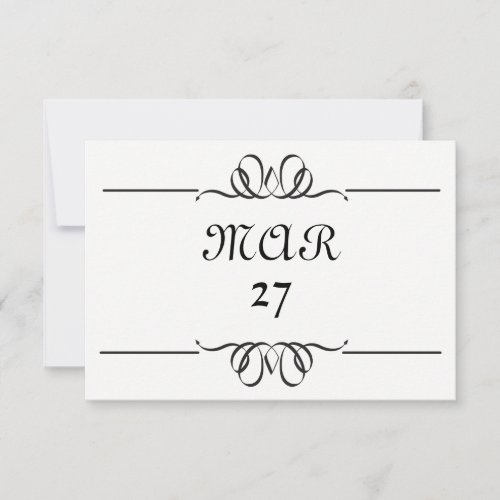 Black  White Large Date _ 3x5 Save the Date