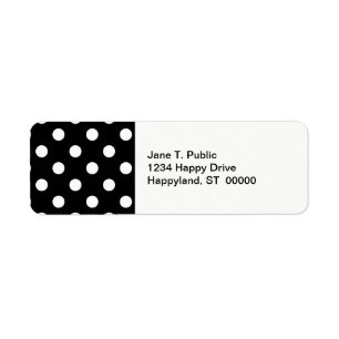 Black White Large Polka Dot Pattern Label