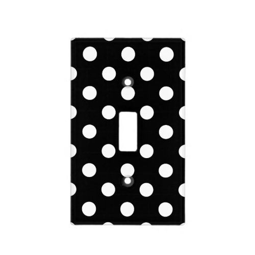 Black White Large Polka Dot Pattern Light Switch Cover