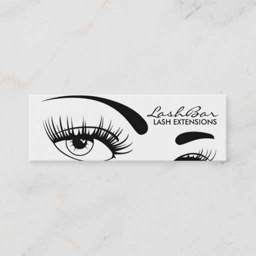 Customizable Black &amp; White Lash Extensions business card