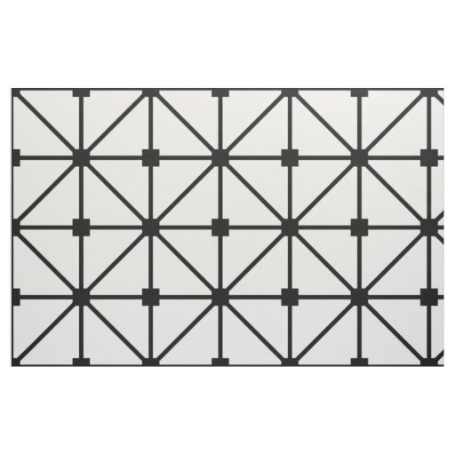 Black White Lattice Pattern Fabric
