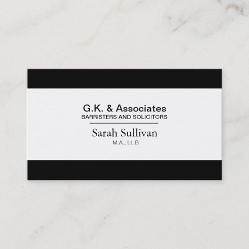 Black &amp; White Law Business Card - Lawyer Attorney
