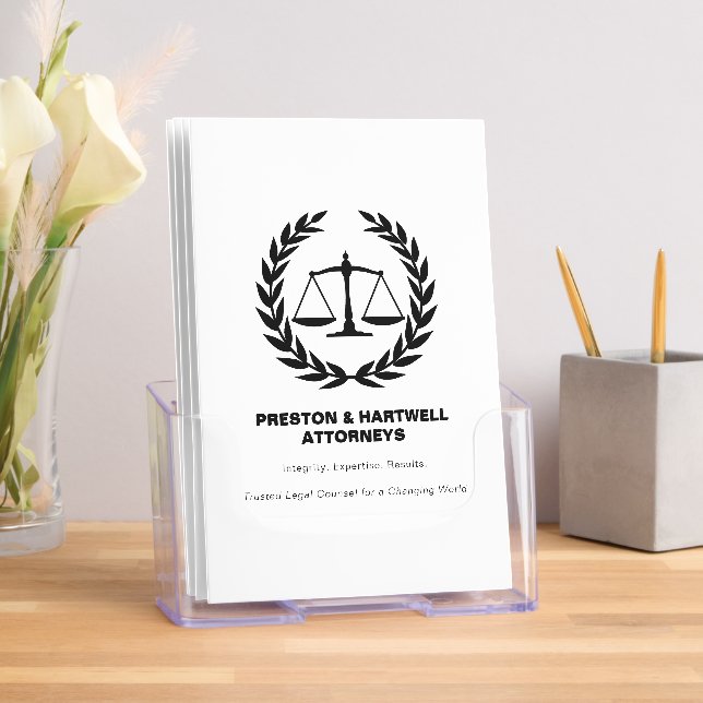 Black & White Law Firm Laurel Wreath & Justice Sca Brochure (Insitu)