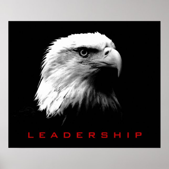 Black & White Leadership Eagle Eyes Poster (Front)