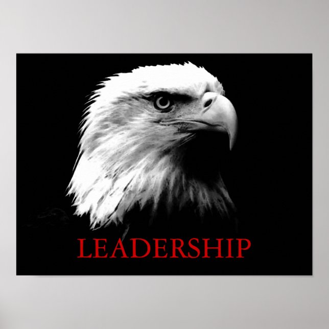 Black White Leadership Eagle Eyes Poster (Front)