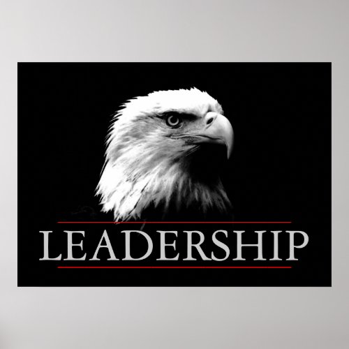 Black White Leadership Fearless Eagle Poster