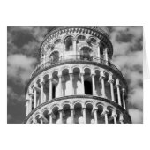 Black White Leaning Tower of Pisa Italy (Front Horizontal)