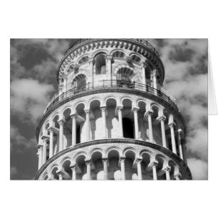 Black White Leaning Tower of Pisa Italy