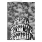 Black White Leaning Tower of Pisa Italy (Front)