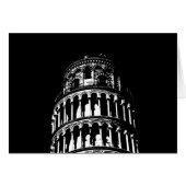 Black White Leaning Tower of Pisa Italy (Front Horizontal)