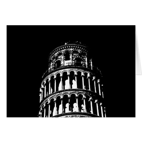 Black White Leaning Tower of Pisa Italy