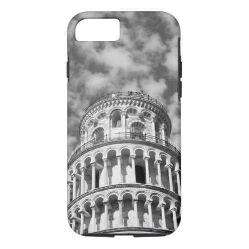 Black White Leaning Tower of Pisa Italy iPhone 87 Case