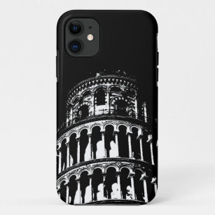 Black White Leaning Tower of Pisa Italy iPhone 11 Case