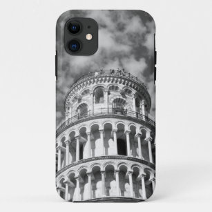 Black White Leaning Tower of Pisa Italy iPhone 11 Case