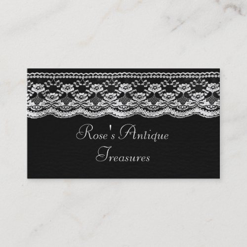 Black &amp; White Leather &amp; Lace Business Card Templates