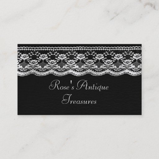 Customizable Black &amp; White Leather &amp; Lace Business Card Templates