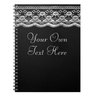 Black & White Leather & Lace Notebook