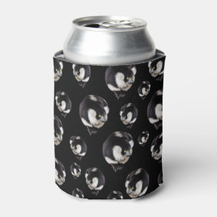 Black White Lemurs Stubby Can Cooler Holder