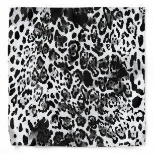 Black & White leopard Bandana