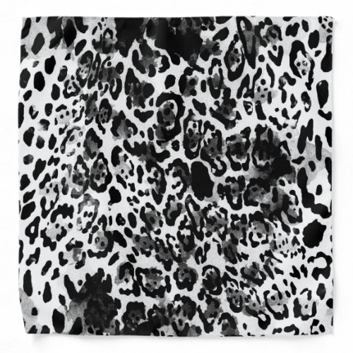 Black  White leopard Bandana