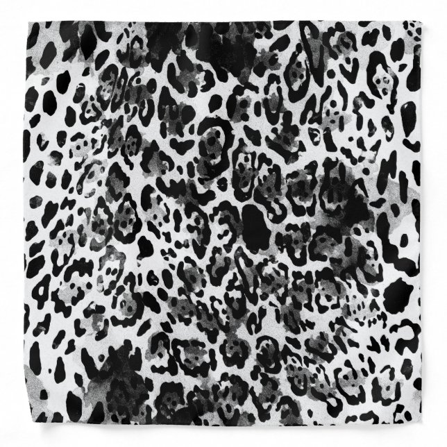 Black & White leopard Bandana (Front)