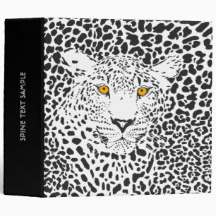 Black & White Leopard Camouflaged In Spots Pattern 3 Ring Binder