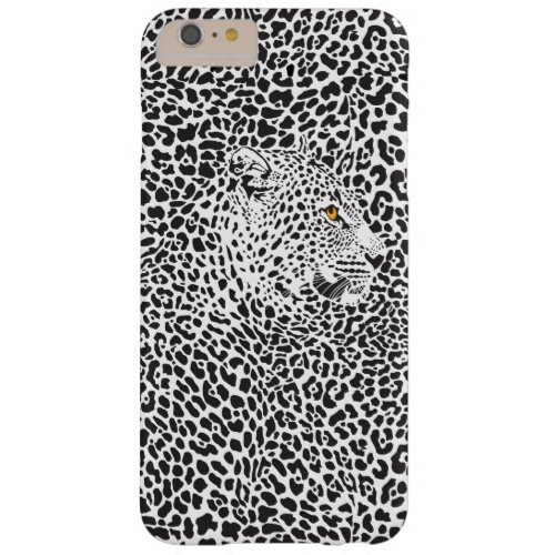 Black  White Leopard Camouflaged In Spots Pattern Barely There iPhone 6 Plus Case