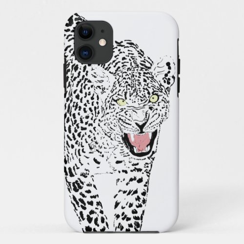 Black White Leopard iPhone 11 Case