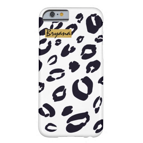 Black  White Leopard Cheetah Print Phone Case