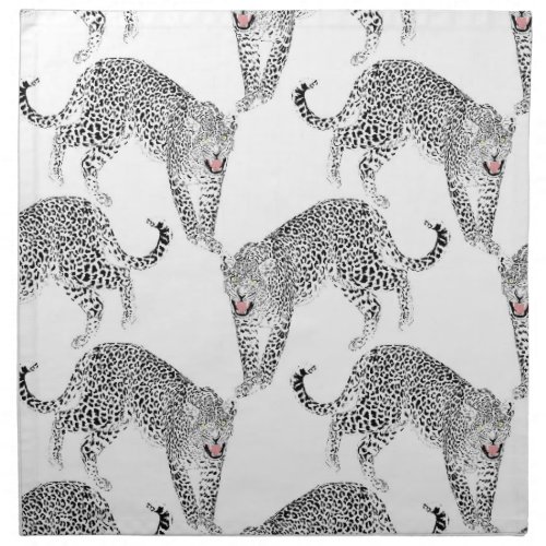 Black White Leopard Cloth Napkin