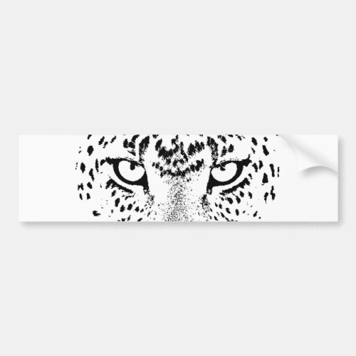 Black  White Leopard Eyes Bumper Sticker