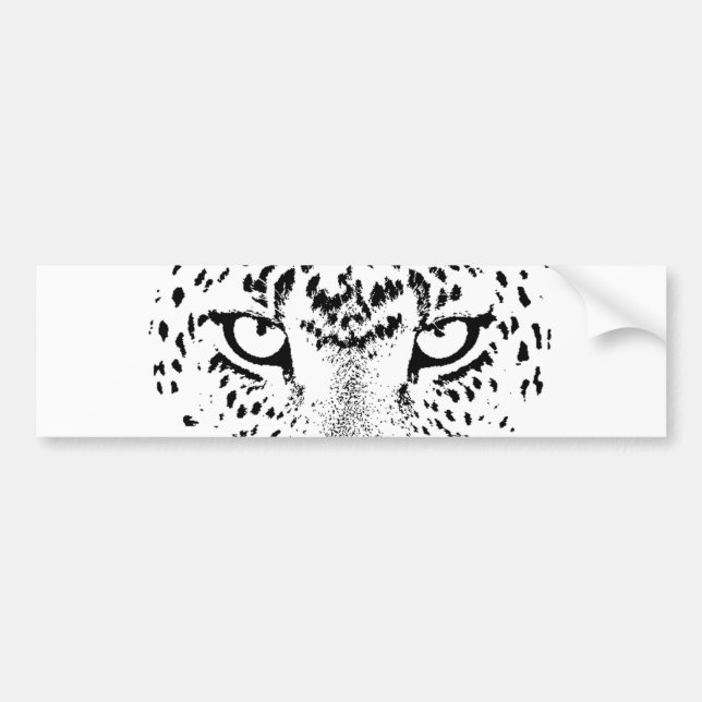 Black & White Leopard Eyes Bumper Sticker (Front)